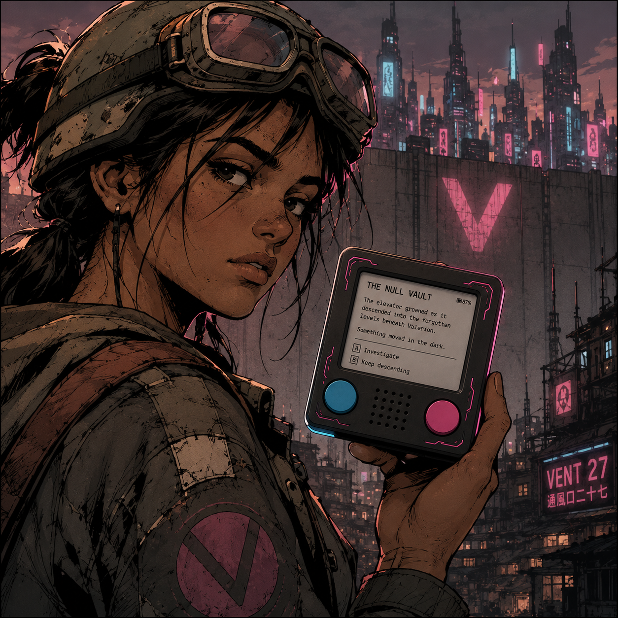 Echo Raze moving through the Skirts with the Valerion Codex